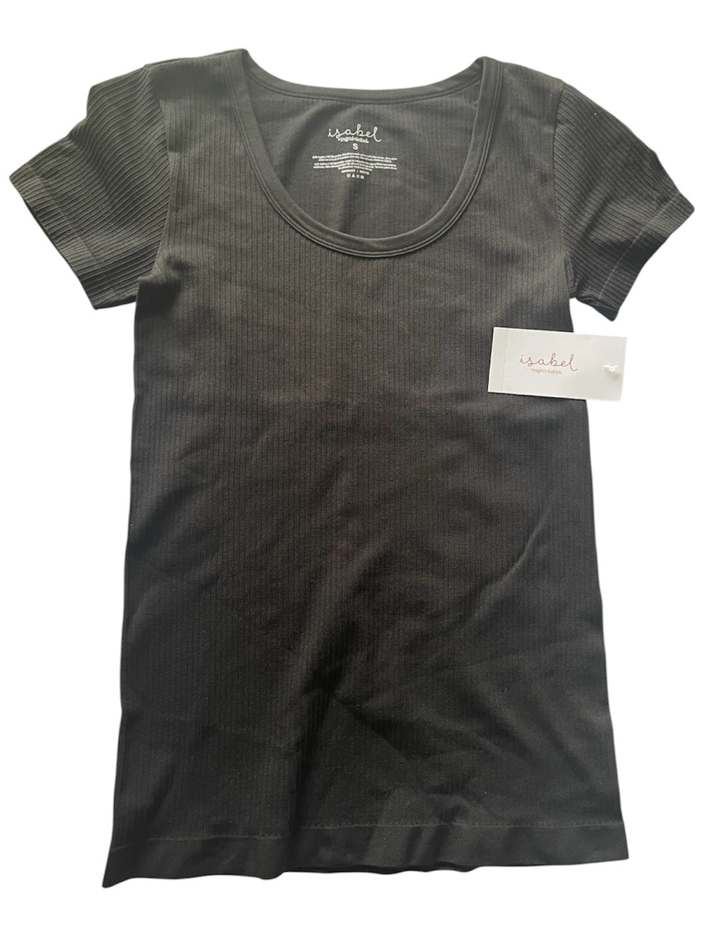 NWT Isabel Maternity by Ingrid & Isabel Black Ribbed Seamless Top Small